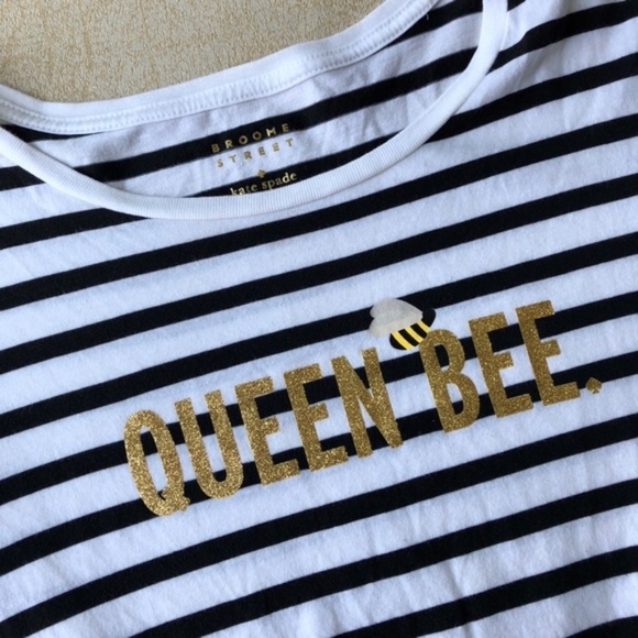 Kate Spade NY Queen Bee Graphic T Shirt Striped - Picture 4 of 6